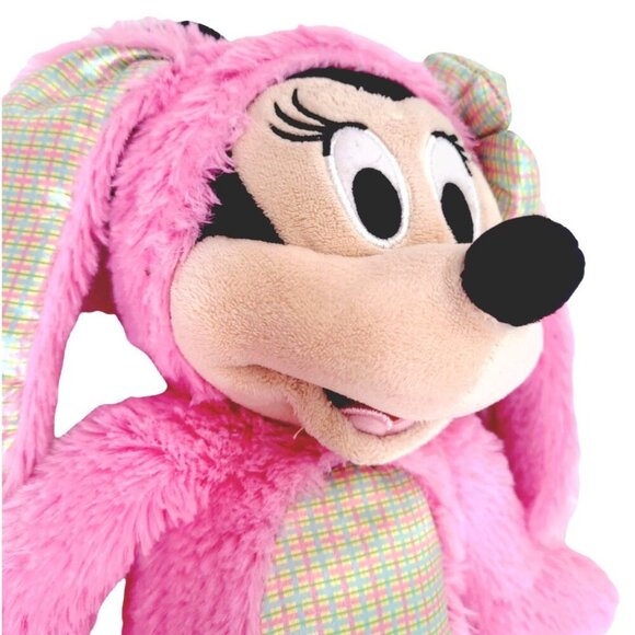 Disney Parks Minnie Mouse Plush Stuffed Bunny Rabbit Costume 12" Pink Easter - Picture 6 of 8